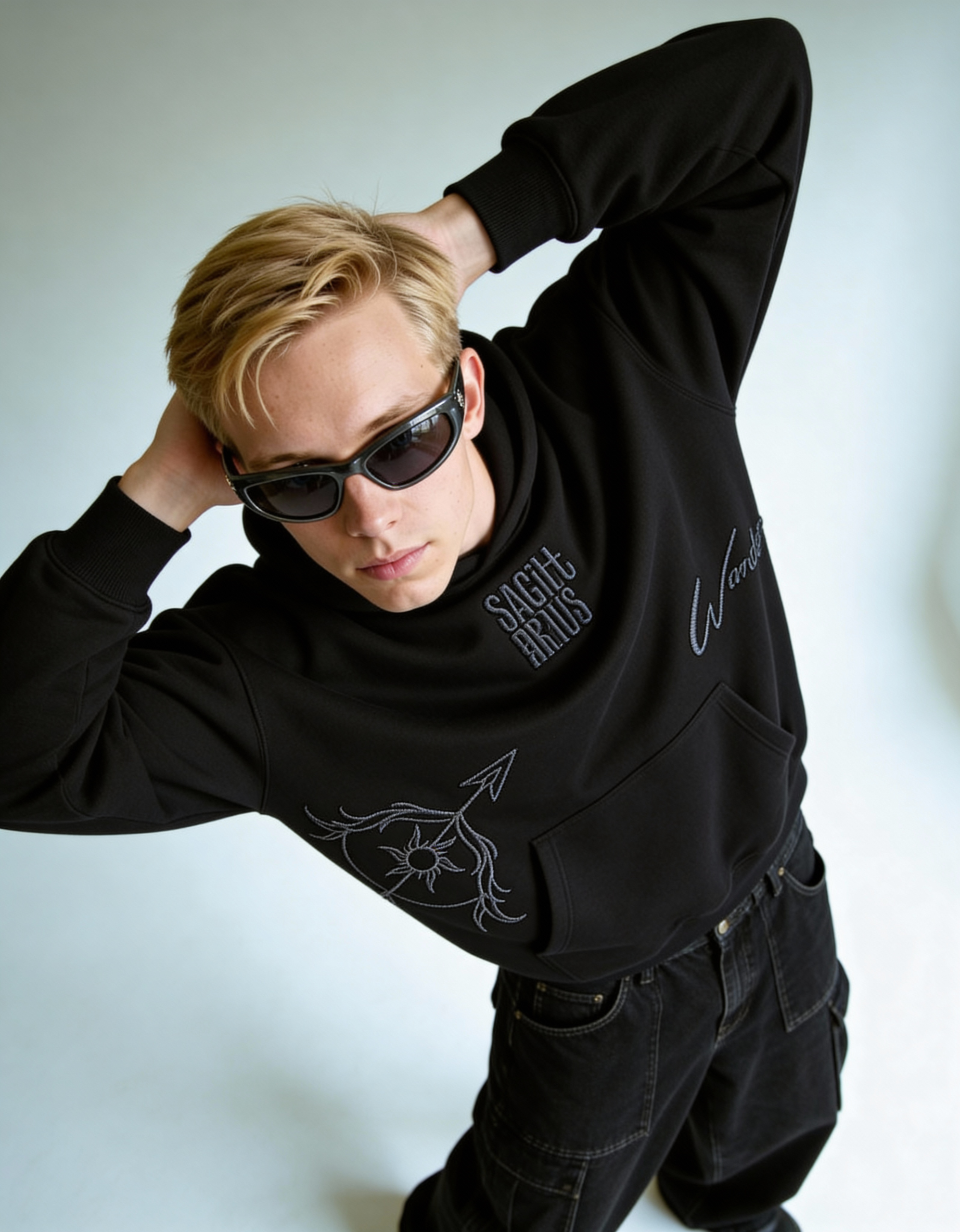 freepik__a-manin-a-gen-z-inspired-outfit-wearing-a-poly-cot__14692 Sagittarius Embroidery Hoodie For Men - Image 3