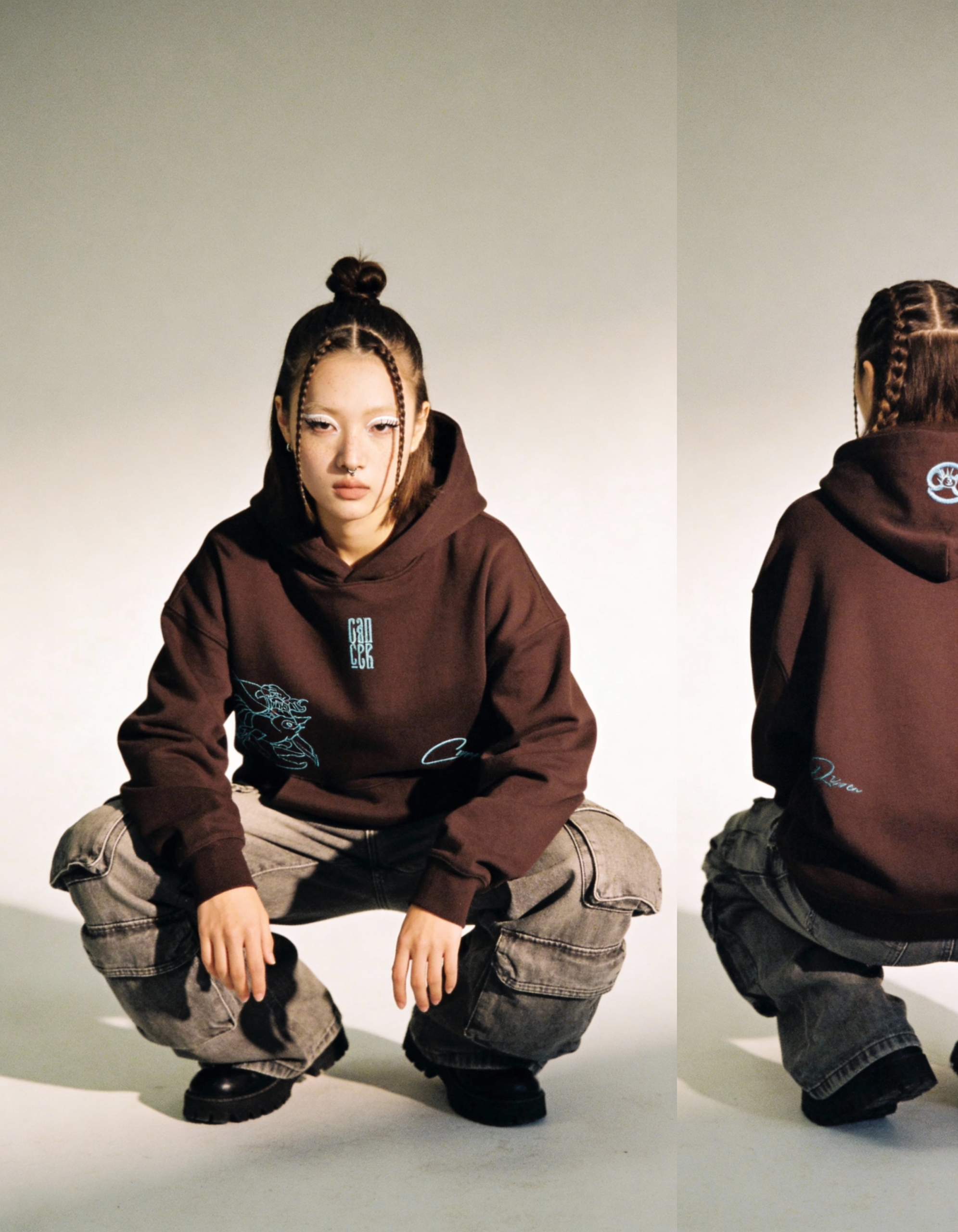 freepik__a-woman-with-a-mid-length-braided-bun-hairstyle-an__30440 Cancer Embroidery Hoodie For Women - Image 7