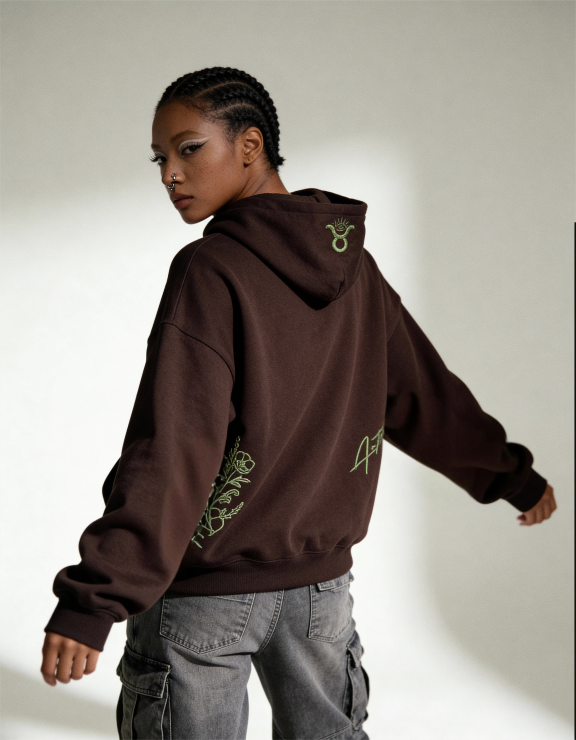 freepik__darkskinned-woman-with-a-short-braided-hair-and-we__98382 Taurus Embroidery Hoodie For Women - Image 7