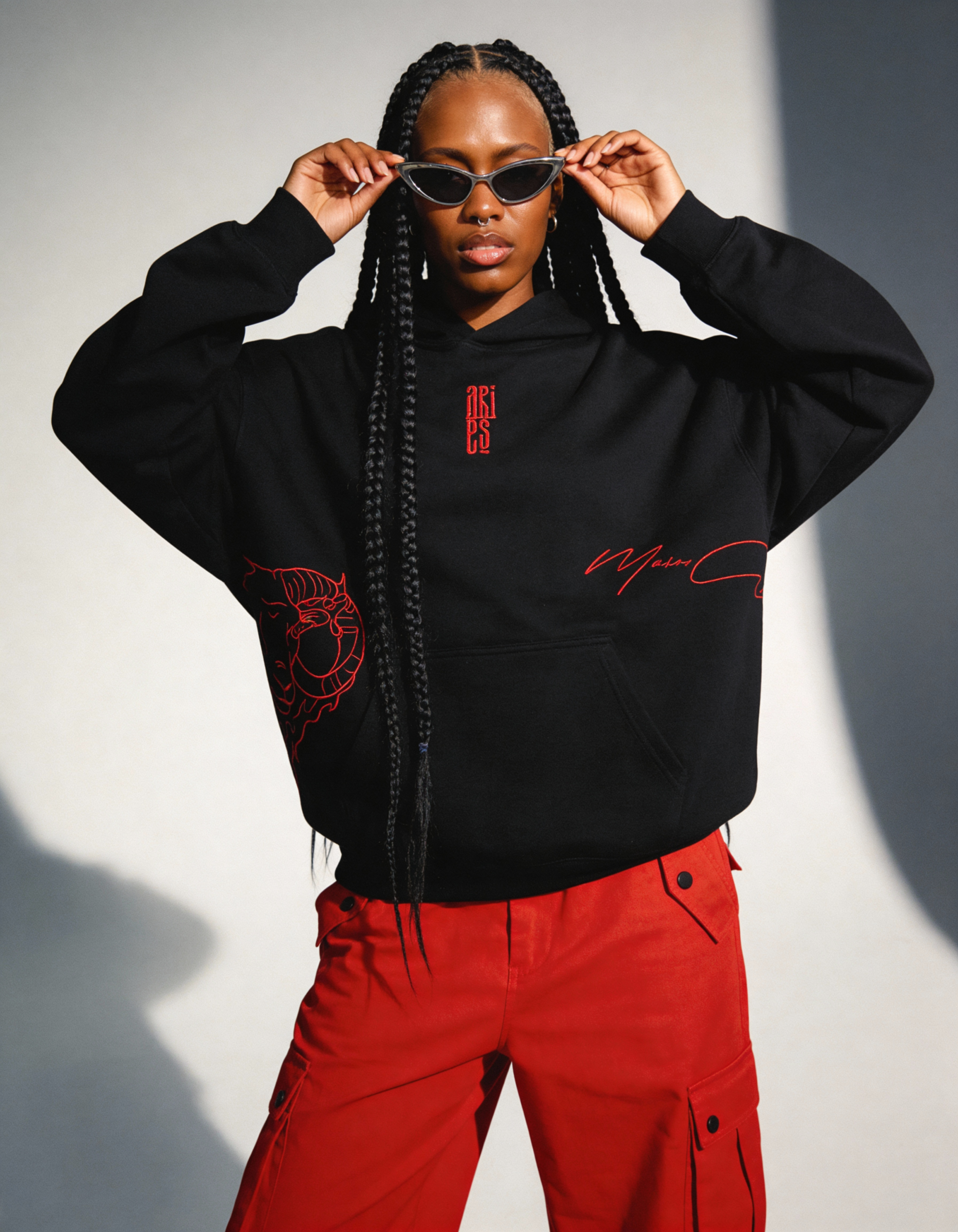 freepik__darkskinned-woman-with-long-braided-hair-and-weari__84475 Aries Embroidery Hoodie For Women - Image 9