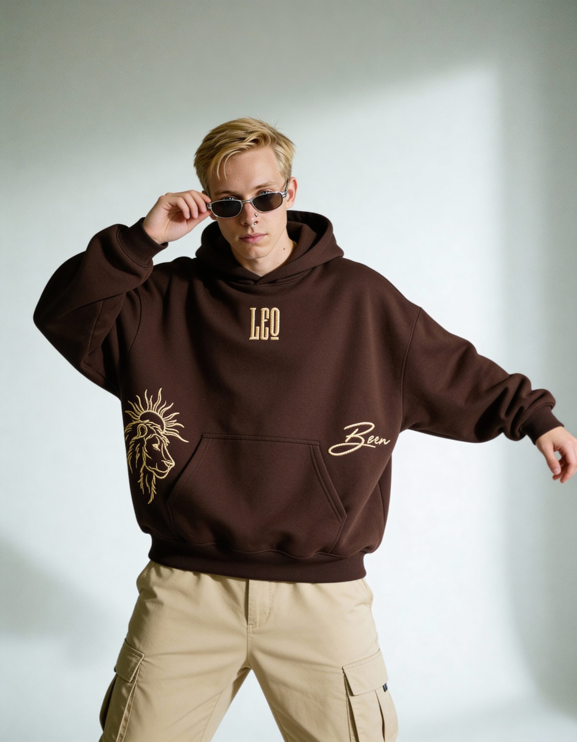 freepik__man-and-wearing-a-nose-ring-and-metal-framed-sassy__75829 Leo Embroidery Hoodie For Men - Image 4
