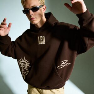 Home Leo Embroidery Hoodie For Men