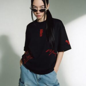 aries embroidery t shirt for women