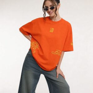 leo embroidery t shirt for women