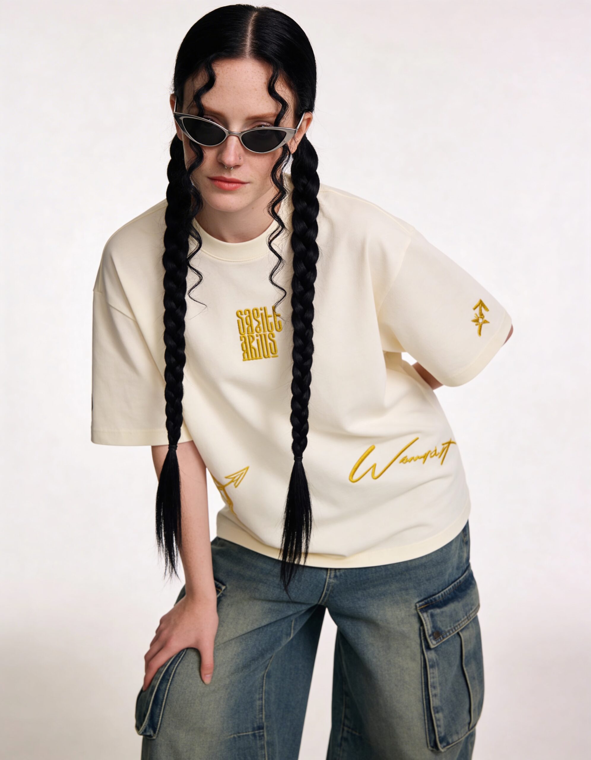 Saggittarius embroidery t shirt for women (copy) Saggittarius embroidery t shirt for women