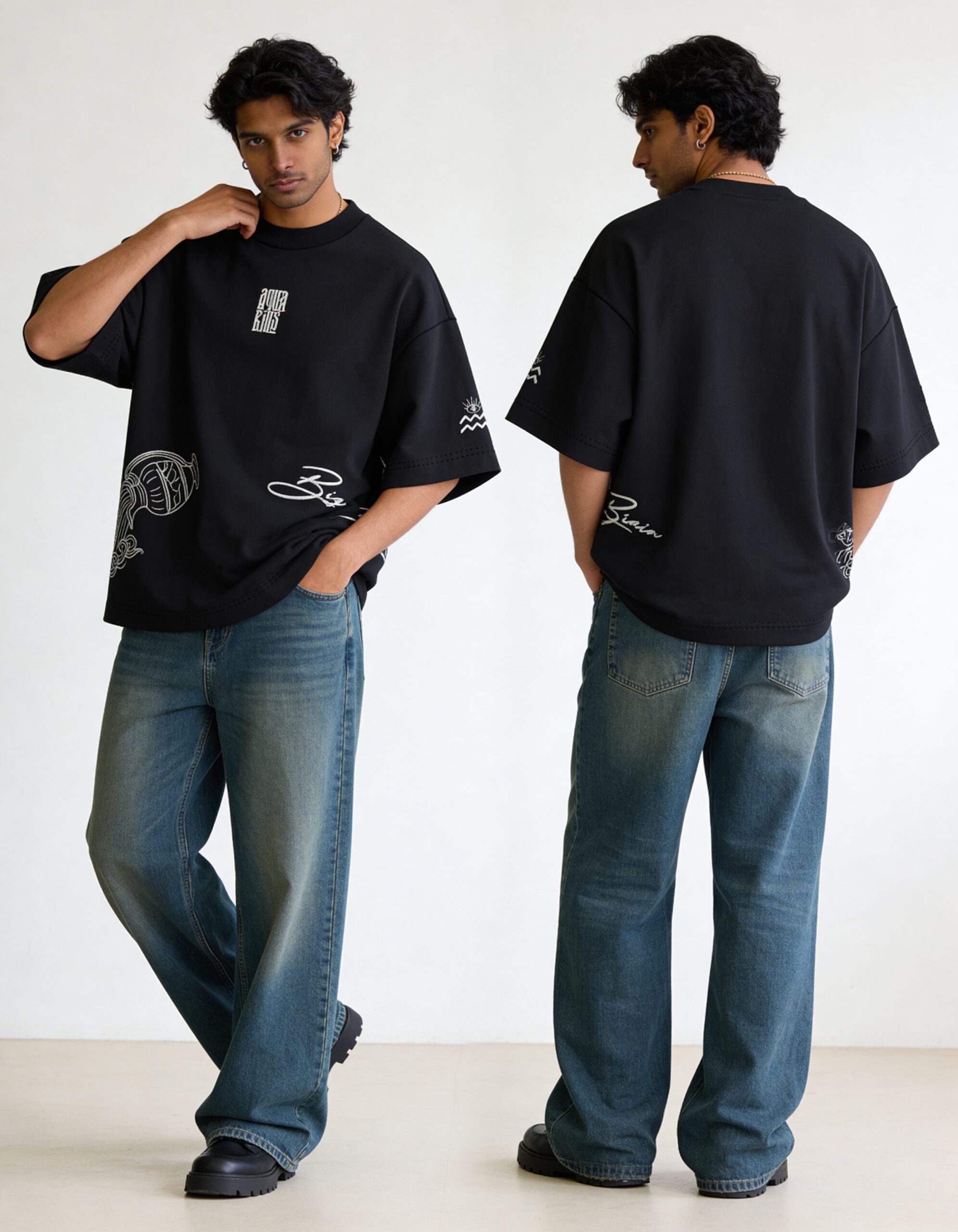 aquarius embroidery t shirt for men aquarius embroidery t shirt for men