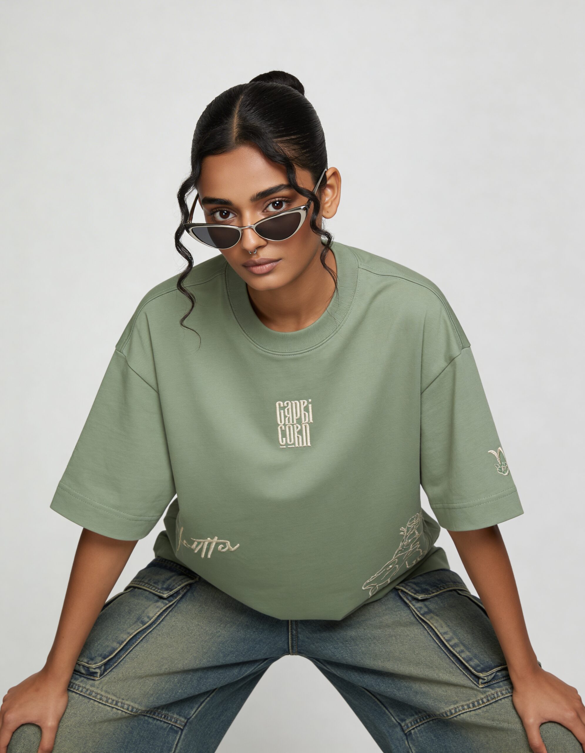 Capricorn embroidery t shirt for women (copy) Capricorn embroidery t shirt for women